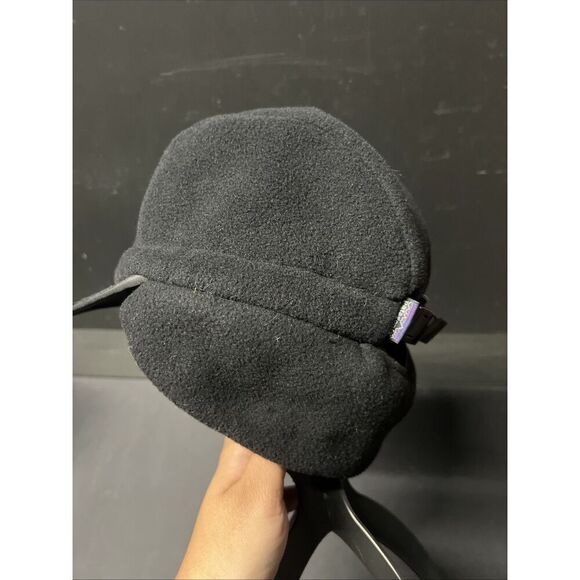 Vintage Patagonia Synchilla Fleece Duckbill Cap Large Black Vintage Adult Hat - Picture 2 of 4